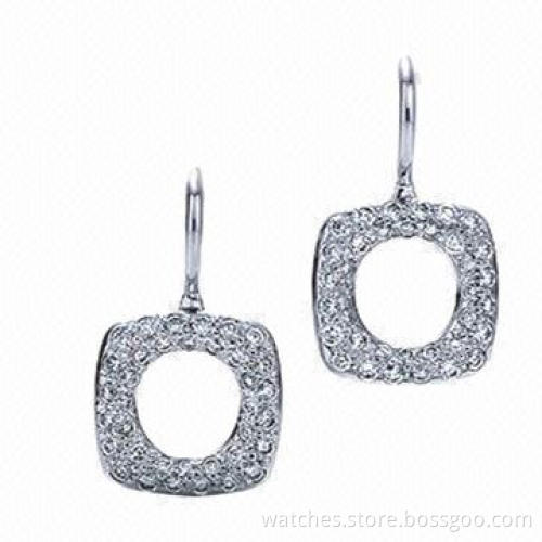 Drop Earrings with Plating, Elegant Design, Made of Metal, OEM/ODM Orders Welcomed